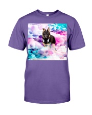 German Shepherd came out from the smoke Premium Fit Mens Tee tile