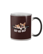 Let Us Out Corgi Color Changing Mug tile