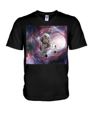 TT 10 British Shorthair Galaxy Astronaut V-Neck T-Shirt tile