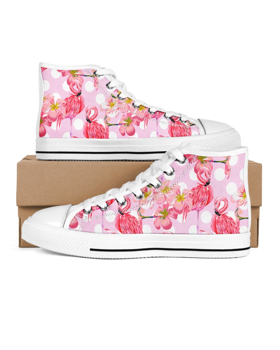 flamingos Women's High Top White Shoes