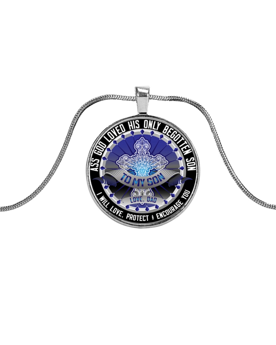 To My So Love Dad Metallic Circle Necklace