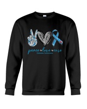 Diabetes Peace Love Cure Crewneck Sweatshirt tile