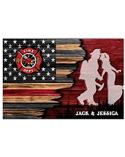 Custom Firefighter Couple Flag Personalized name 17x11 Poster front