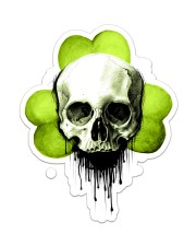 Skull Patrick's Day 2 Sides Sticker tile