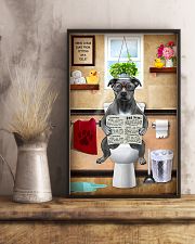 PITBULL TERRIER SITTING ON A TOILET 11x17 Poster lifestyle-poster-3