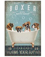 BOXER PUPPY SITTING ON A BATH SOAP 11x17 Poster front