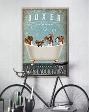 BOXER PUPPY SITTING ON A BATH SOAP 11x17 Poster lifestyle-poster-7