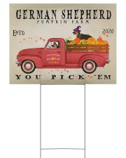 GERMAN SHEPHERD DOG RED TRUCK PUMPKIN FARM Yard Signs tile