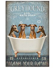 GREYHOUND PUPPIES WASH YOUR PAWS 11x17 Poster front