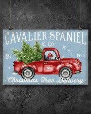 CAVALIER SPANIEL DOG RED TRUCK CHRISTMAS 17x11 Poster aos-poster-landscape-17x11-lifestyle-12