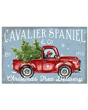 CAVALIER SPANIEL DOG RED TRUCK CHRISTMAS 17x11 Poster front