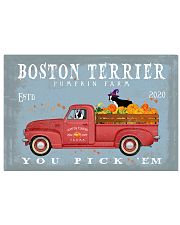 BOSTON TERRIER RED TRUCK PUMPKIN FARM 17x11 Poster front
