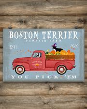 BOSTON TERRIER RED TRUCK PUMPKIN FARM 17x11 Poster poster-landscape-17x11-lifestyle-14