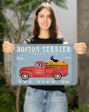 BOSTON TERRIER RED TRUCK PUMPKIN FARM 17x11 Poster poster-landscape-17x11-lifestyle-19