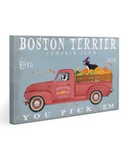 BOSTON TERRIER RED TRUCK PUMPKIN FARM Gallery Wrapped Canvas Prints tile