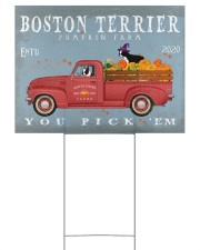 BOSTON TERRIER RED TRUCK PUMPKIN FARM Yard Signs tile