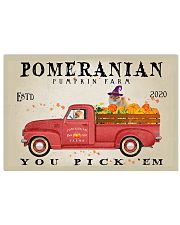 POMERANIAN DOG RED TRUCK PUMPKIN FARM 17x11 Poster front