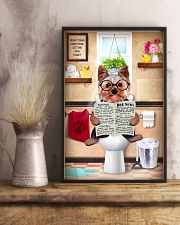 YORKSHIRE TERRIER PUPPY SITTING ON A TOILET 11x17 Poster lifestyle-poster-3