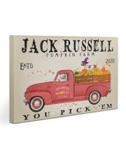 JACK RUSSELL DOG RED TRUCK PUMPKIN FARM Gallery Wrapped Canvas Prints tile