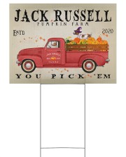 JACK RUSSELL DOG RED TRUCK PUMPKIN FARM Yard Signs tile