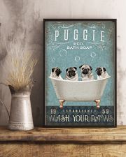 PUG PUPPY SITTING ON BATH SOAP 11x17 Poster lifestyle-poster-3