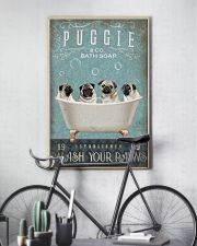 PUG PUPPY SITTING ON BATH SOAP 11x17 Poster lifestyle-poster-7