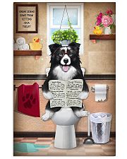 BORDER COLLIE PUPPY ON THE TOILET 11x17 Poster front