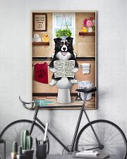 BORDER COLLIE PUPPY ON THE TOILET 11x17 Poster lifestyle-poster-7