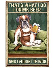 BOXER DOG DRINK BEER AND FORGET THINGS 11x17 Poster front