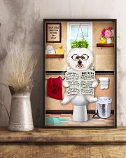 BICHON FRISE PUPPY ON THE TOILET 11x17 Poster lifestyle-poster-3