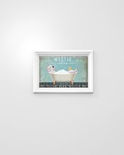 WEST HIGHLAND WHITE TERRIER SITTING ON BATH SOAP 17x11 Poster poster-landscape-17x11-lifestyle-02