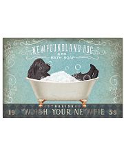 NEWFOUNDLAND PUPPIES ON BATH SOAP 17x11 Poster front