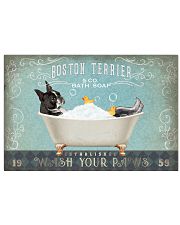 CUTE BOSTON TERRIER PUPPY ON BATHROOM 17x11 Poster front