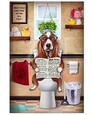 BASSET HOUND PUPPY SITTING ON A TOILET 11x17 Poster front