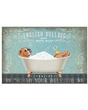 BULLDOG TAKE A BATH IN BATHROOM 17x11 Poster front