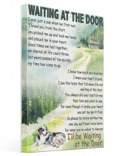 AUSTRALIAN SHEPHERD DOG WAITTING AT THE DOOR Gallery Wrapped Canvas Prints tile