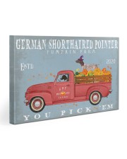 GERMAN SHORTHAIRED POINTER RED TRUCK PUMPKIN FARM Gallery Wrapped Canvas Prints tile