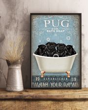 PUG PUPPY SITTING ON BATH SOAP 11x17 Poster lifestyle-poster-3