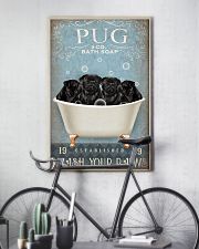 PUG PUPPY SITTING ON BATH SOAP 11x17 Poster lifestyle-poster-7