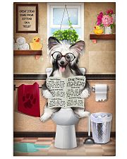 CHINESE CRESTED PUPPY SITTING ON THE TOILET 11x17 Poster front