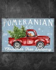 POMERANIAN DOG RED TRUCK CHRISTMAS 17x11 Poster aos-poster-landscape-17x11-lifestyle-12