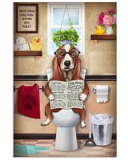 BASSET HOUND PUPPY ON THE TOILET 11x17 Poster front