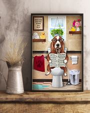 BASSET HOUND PUPPY ON THE TOILET 11x17 Poster lifestyle-poster-3