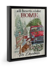 BULLDOG COME HOME FOR CHRISTMAS Floating Framed Canvas Prints Black tile