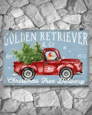 GOLDEN RETRIEVER DOG RED TRUCK CHRISTMAS 17x11 Poster aos-poster-landscape-17x11-lifestyle-13