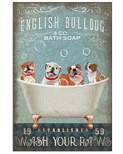 FUNNY BULLDOG PUPPY SITTING ON BATH TUB 11x17 Poster front