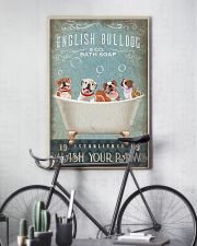 FUNNY BULLDOG PUPPY SITTING ON BATH TUB 11x17 Poster lifestyle-poster-7