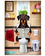 FUNNY DOBERMAN PUPPY SITTING ON A TOILET 11x17 Poster front