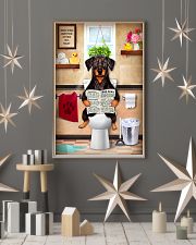 FUNNY DOBERMAN PUPPY SITTING ON A TOILET 11x17 Poster lifestyle-holiday-poster-1