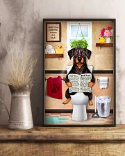 FUNNY DOBERMAN PUPPY SITTING ON A TOILET 11x17 Poster lifestyle-poster-3